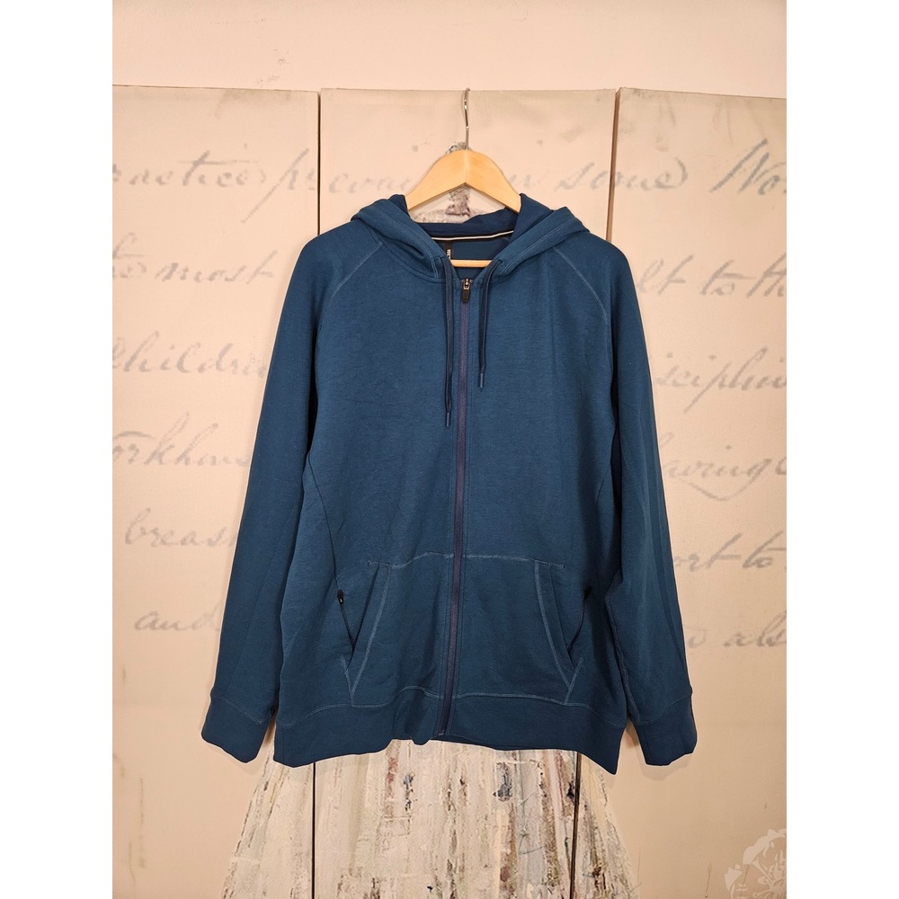 NWOT Ten Thousand Full Zip Hoodie XL Teal Blue Midweight Tech Training Active